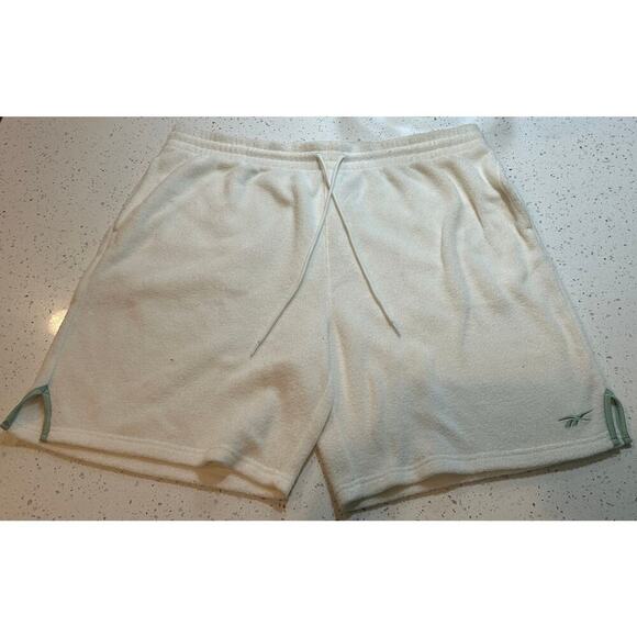 Reebok Terry Cloth Basketball Shorts White/Sage Green 2XL - Picture 1 of 8